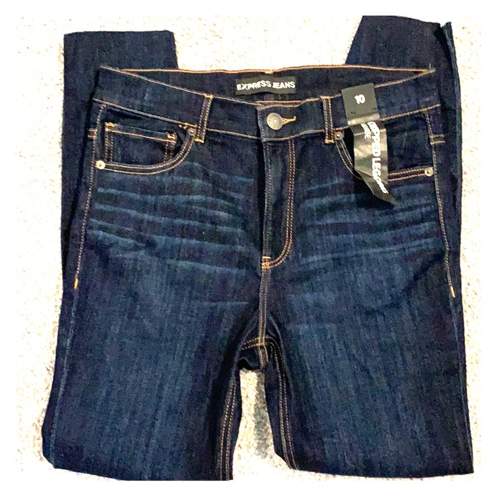 EXPRESS Jeans - Dark blue high rise stretch